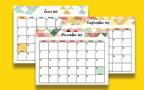 Colorful 2022 Calendar Printable – Free Download